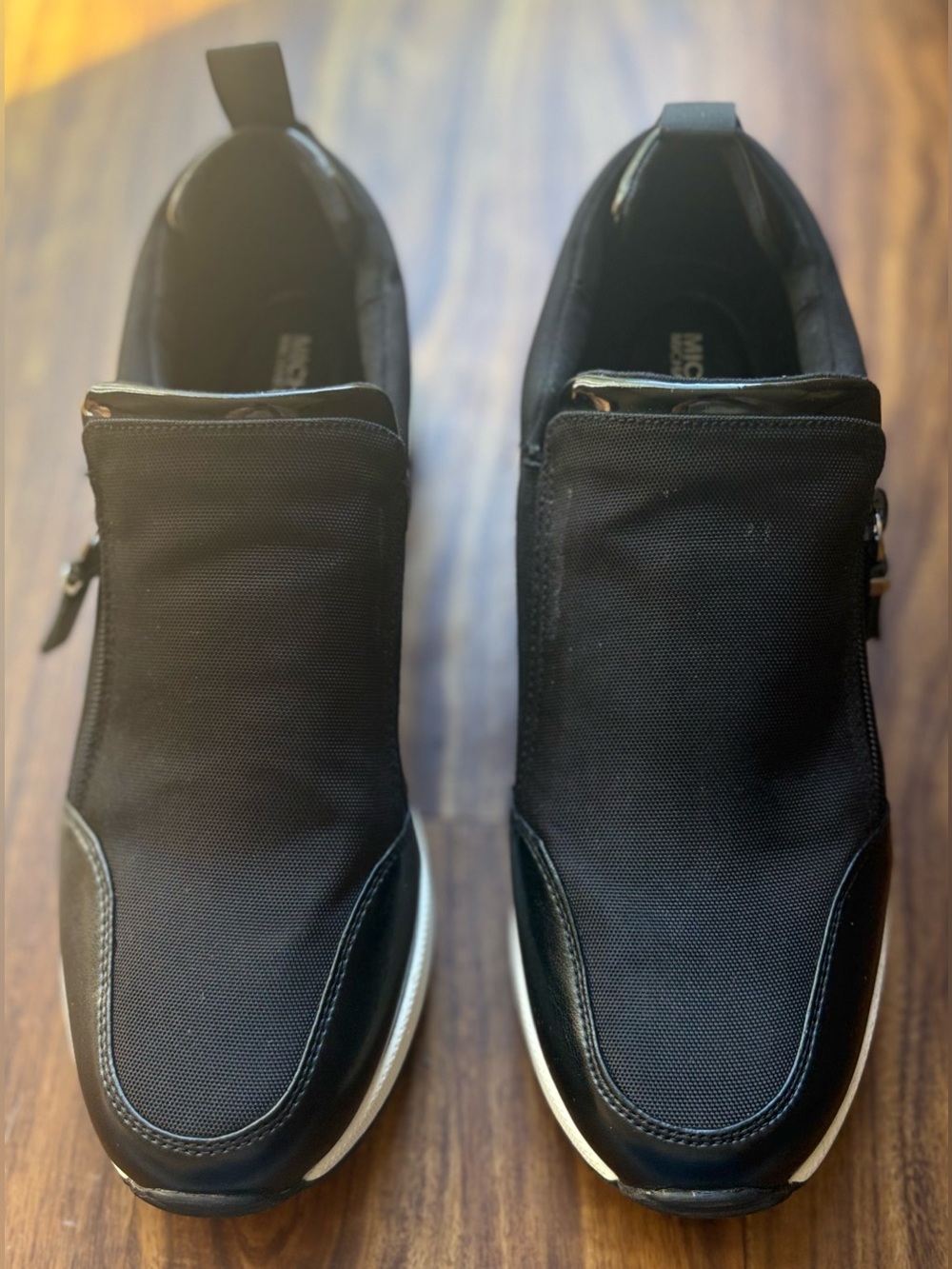 Michael Kors Neo Willis Black Textile slip-on wedge sneaker Women’s 9.5